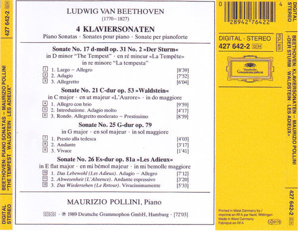 klaviersonaten-=-piano-sonatas:-»der-sturm-=-the-tempest-•-waldstein-• les-adieux«