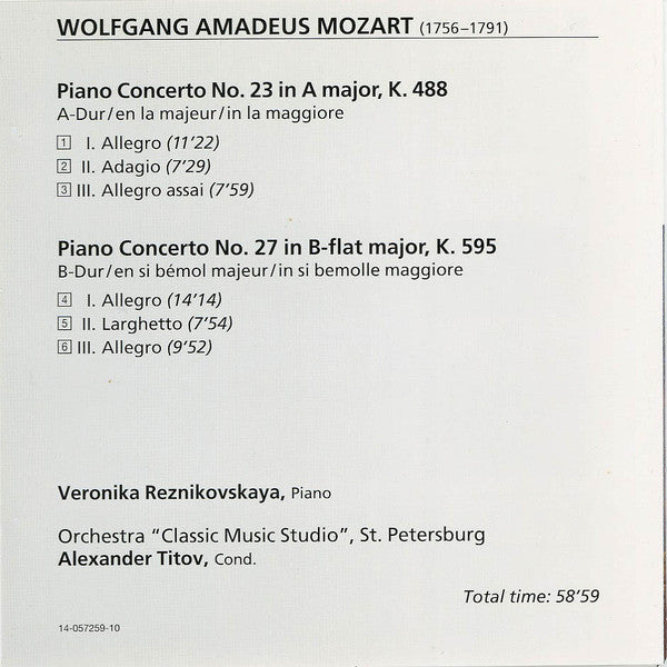 mozart*,-veronika-reznikovskaya,-classic-music-studio*,-alexander-titov-–-concertos-pour-piano-nos-23-&-27