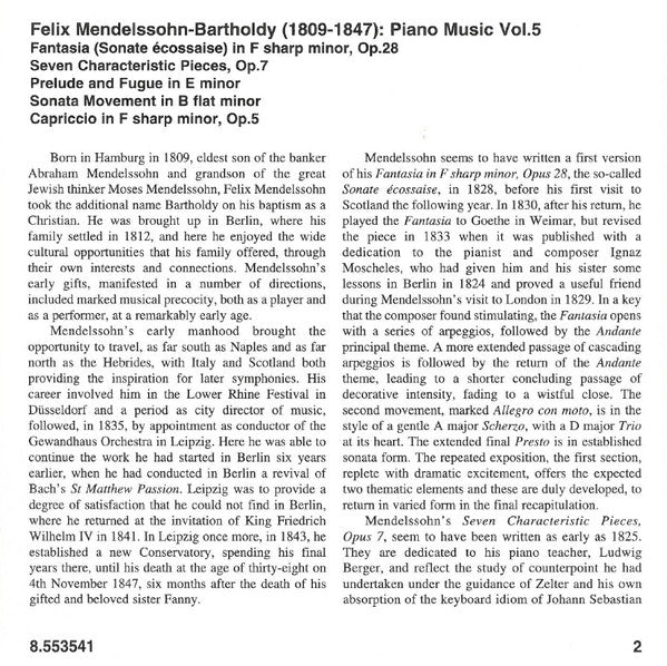 piano-works-vol.-5-(seven-characteristic-pieces,-op.7-•-fantasia,-op.-28-•-prelude-and-fugue-•-sonata-movement-•-capriccio,-op.-5)