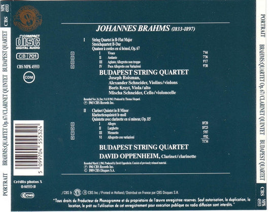 brahms-:-quartet-op.-67-/-clarinet-quintet-op.-115