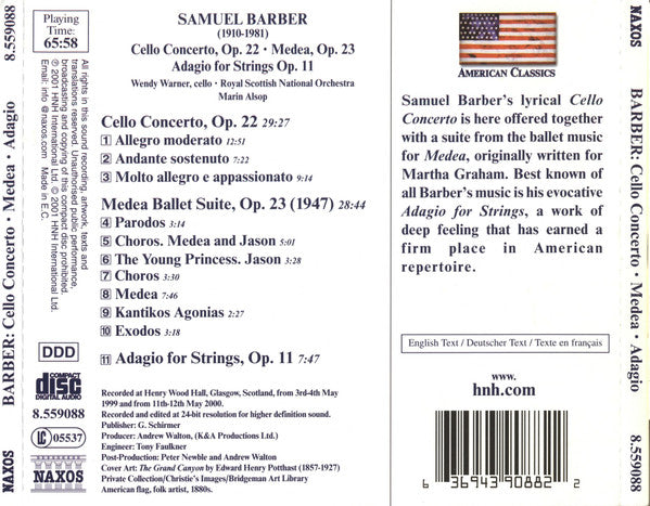 orchestral-works,-volume-2---cello-concerto-•-medea-(suite)-•-adagio-for-strings