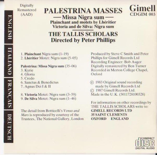palestrina-masses:-missa-nigra-sum