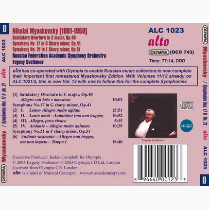complete-symphonic-works-•-volume-13:-symphony-no.-17,-symphony-no.-21,-salutatory-overture