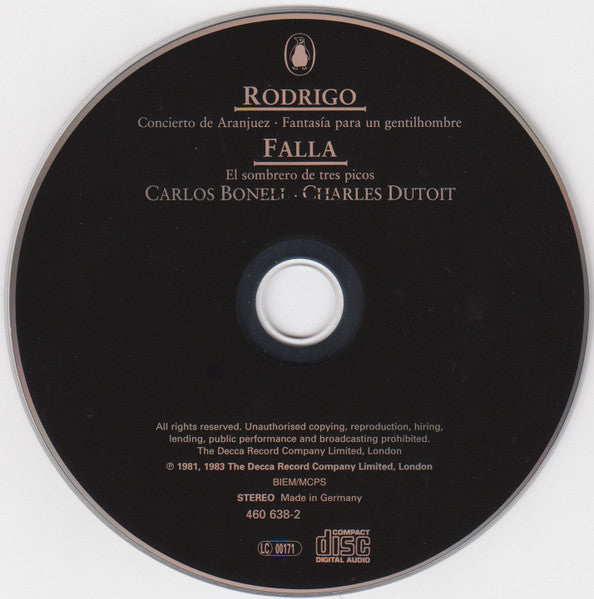 rodrigo:-concierto-de-aranjuez,-fantasia-para-un-gentilhombre;-falla:--el-sombrero-de-tres-picos
