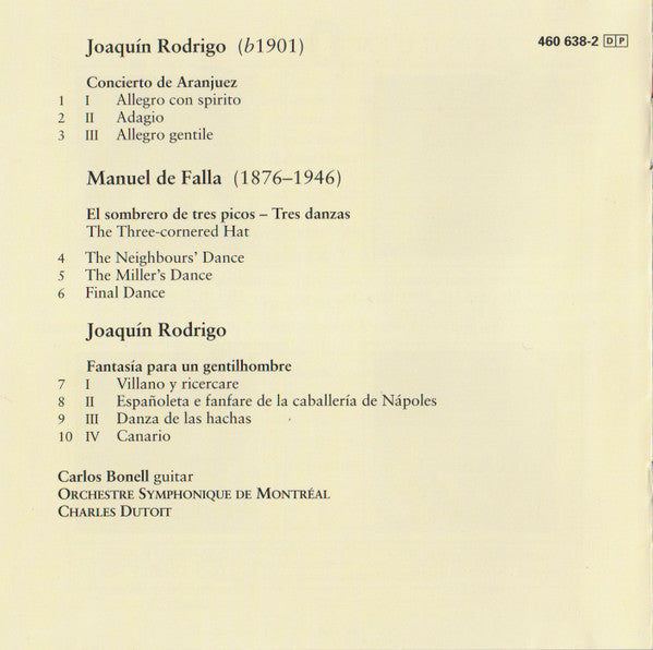 rodrigo:-concierto-de-aranjuez,-fantasia-para-un-gentilhombre;-falla:--el-sombrero-de-tres-picos