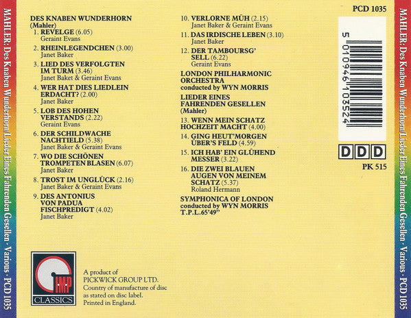 des-knaben-wunderhorn-/-lieder-eines-fahrenden-gesellen