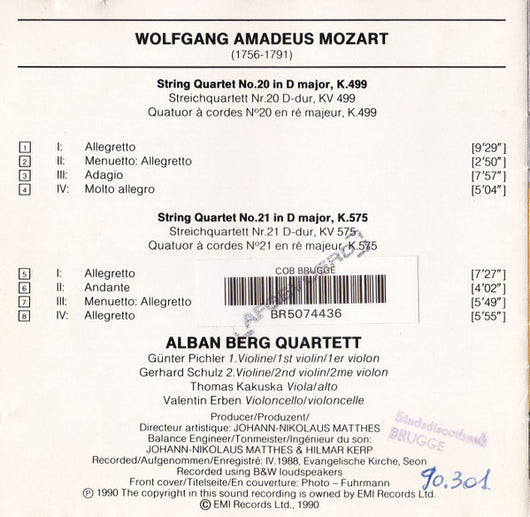 string-quartets-nos.-20,-k.499-20-&-21,-k.575-=-streichquartette-=-quatuors-à-cordes