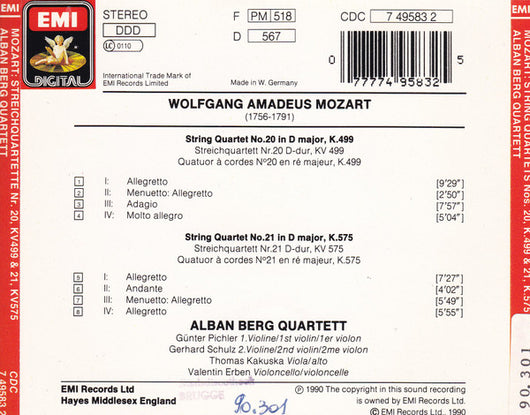 string-quartets-nos.-20,-k.499-20-&-21,-k.575-=-streichquartette-=-quatuors-à-cordes