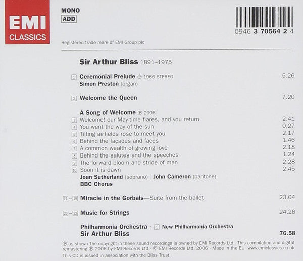 a-song-of-welcome-•-miracle-in-the-gorbals-suite-•-music-for-strings-•-welcome-the-queen