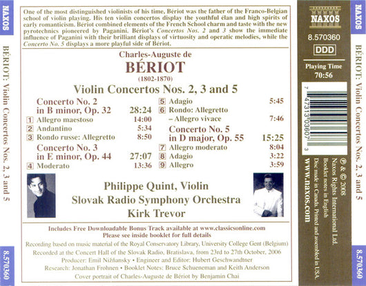 bériot:-violin-concertos-nos.-2,-3-and-5