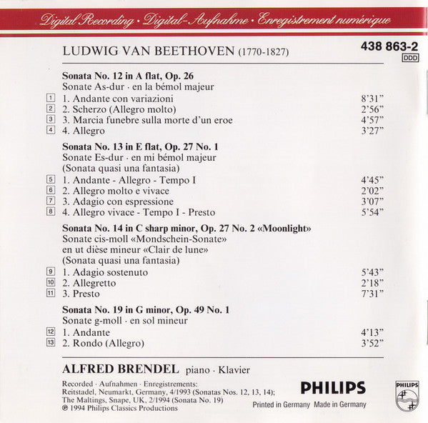piano-sonatas-=-klaviersonaten:-op.-26-•-op.-27-no.-1-•-op.-27-no.-2-(«moonlight»-=-«mondschein»-=-«clair-de-lune»)-•-op.-49-no.-1