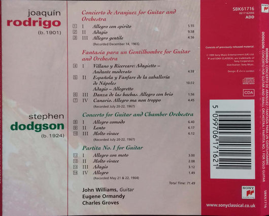 rodrigo---concierto-de-aranjuez,-fantasía-para-un-gentilhombre-/-dodgson---concerto-for-guitar-and-chamber-orchestra,-partita-no.-1-for-guitar