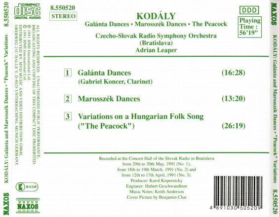 galánta-dances-/-marosszék-dances-/-"peacock"-variations