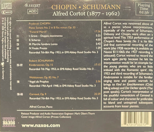 chopin-piano-sonata-no.-2,-op.-35-/-schumann-kinderszenen,-op.-15-/-carnaval-op.-9-/-1948---1953-recordings