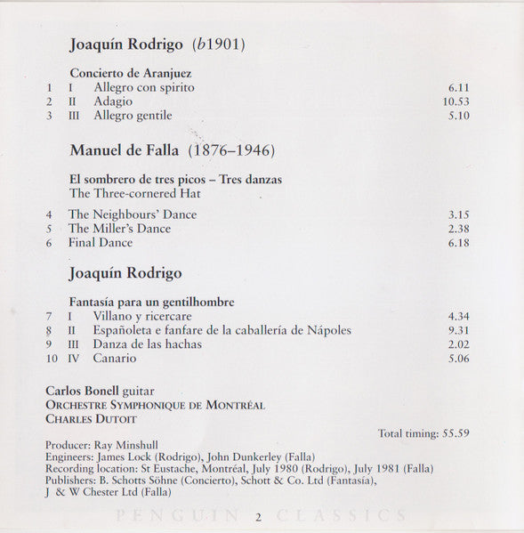 rodrigo:-concierto-de-aranjuez,-fantasia-para-un-gentilhombre;-falla:--el-sombrero-de-tres-picos