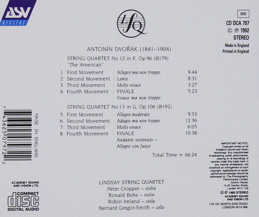 string-quartet-no.12-op.96-"the-american";-string-quartet-no.13-op.106