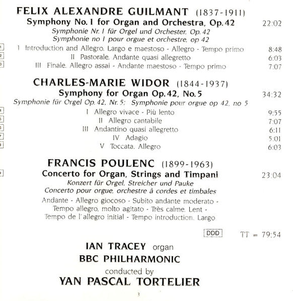 guilmant/widor/poulenc:-organ-concertos