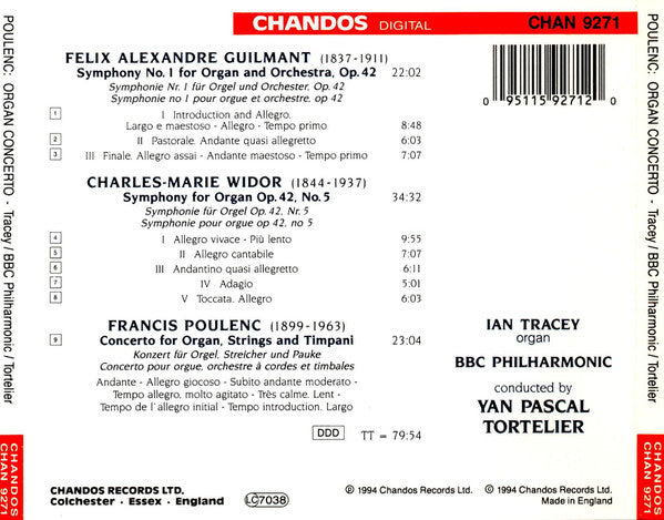 guilmant/widor/poulenc:-organ-concertos