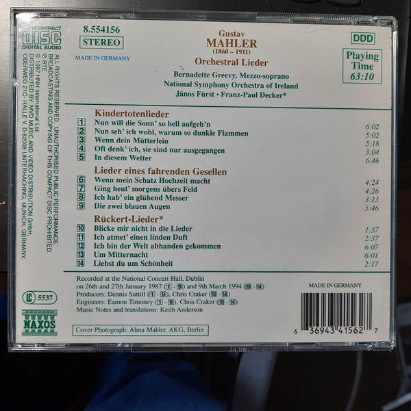 kindertotenlieder-/-lieder-eines-fahrenden-gesellen-/-rückert-lieder