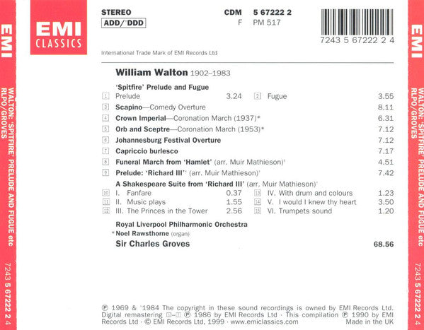 spitfire-prelude-and-fugue-•-crown-imperial-•-orb-and-sceptre-•-johannesburg-festival-overture-•-scapino-•-capriccio-burlesco-•-suite-from-richard-iii-•-funeral-march-from-hamlet