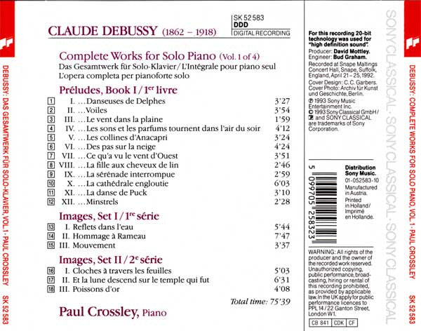 complete-works-for-solo-piano-•-vol.-1-(préludes,-book-i-• images,-sets-i-&-ii)