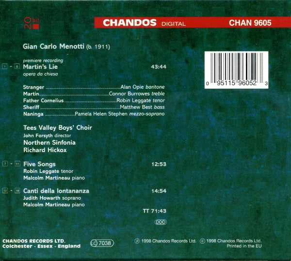 martins-lie-(church-opera)-/--five-songs-/-canti-della-lontananza