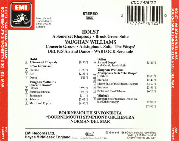 a-somerset-rhapsody-•-brook-green-suite-/-the-wasps,-suite-•-concerto-grosso-/-air-and-dance-/-serenade