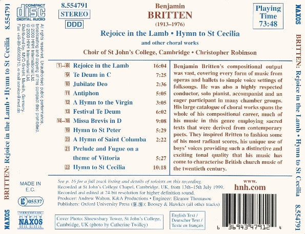 rejoice-in-the-lamb-•-hymn-to-st-cecilia-•-missa-brevis-(and-other-choral-works)