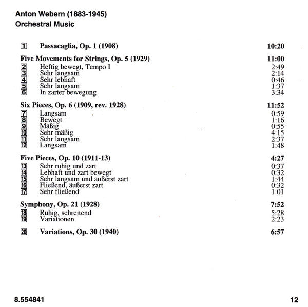 passacaglia-/-symphony-/-five-pieces