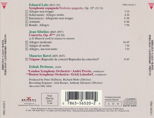 lalo:-symphonie-espagnole,-op.-21.-sibelius:-violin-concerto.-ravel:-tzigane.