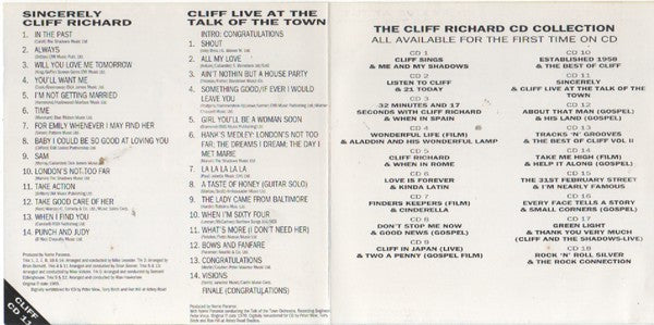 cliff-richard-cd-collection-cd-11-sincerely(1969)-&-live-at-the-talk-of-the-town