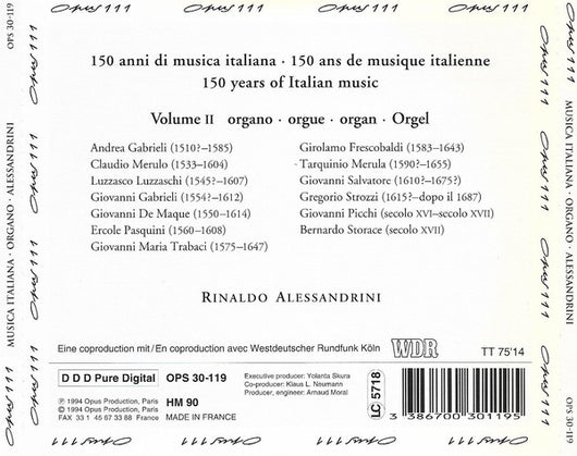 150-anni-di-musica-italiana-(da-gabrieli-a-rossi)-volume-2:-organo