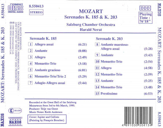 serenades-k.-185-&-k.-203