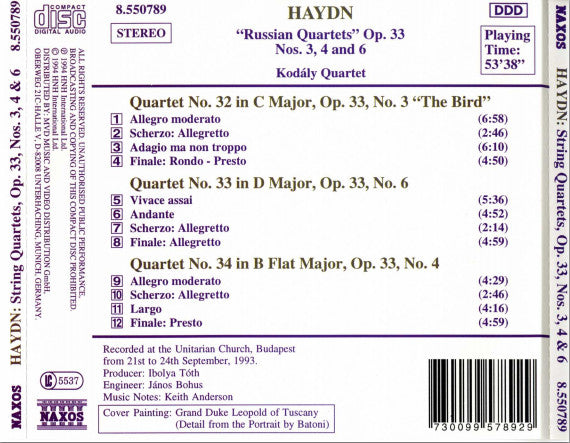 string-quartets-op.-33-"russian"-nos.-3-"the-bird",-4-and-6