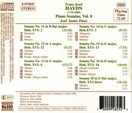 piano-sonatas,-vol.-8-(nos.-11---16-&-18)