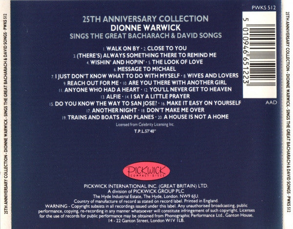25th-anniversary-collection:-dionne-warwick-sings-the-great-bacharach-&-david-songs