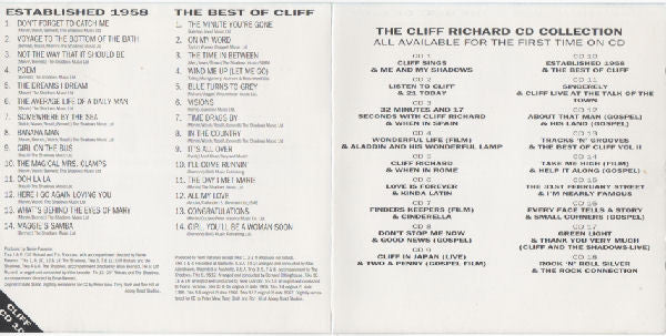 cliff-richard-cd-collection-cd-10-established-1958-&-the-best-of-cliff