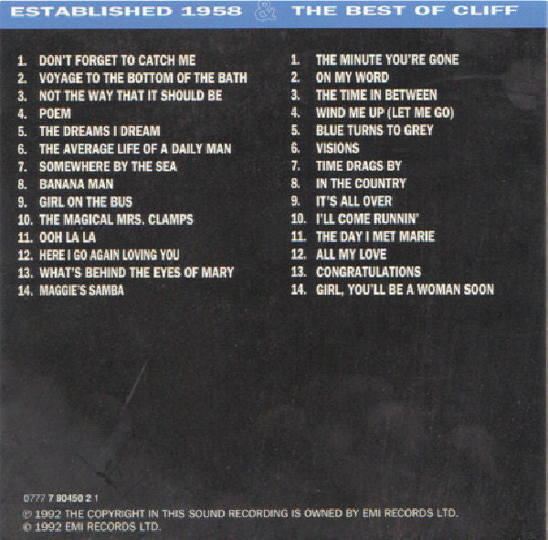 cliff-richard-cd-collection-cd-10-established-1958-&-the-best-of-cliff