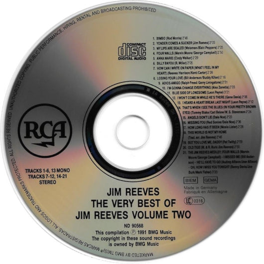 the-very-best-of-jim-reeves-volume-two