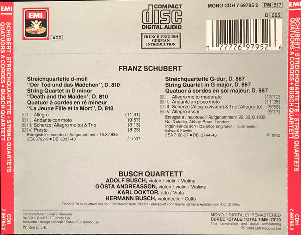 string-quartet-in-d-minor-"death-and-the-maiden",-d.-810.-string-quartet-in-g-major,-d.-887