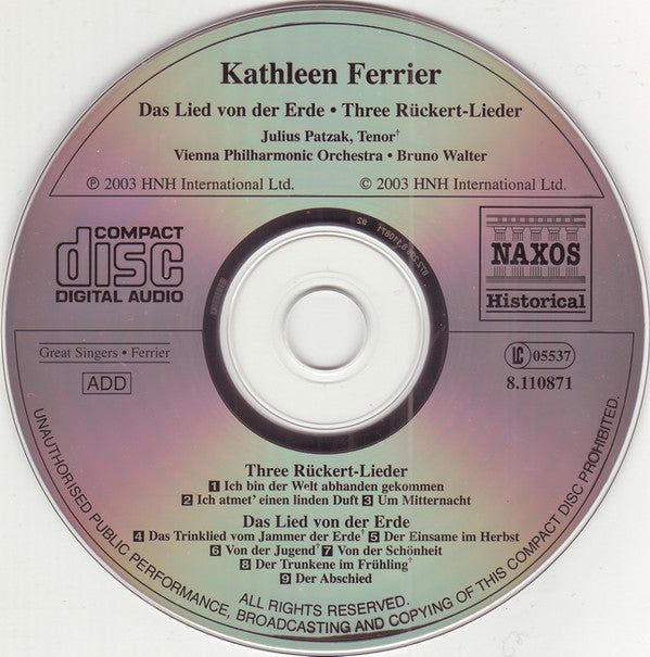 das-lied-von-der-erde-/-three-rückert-lieder